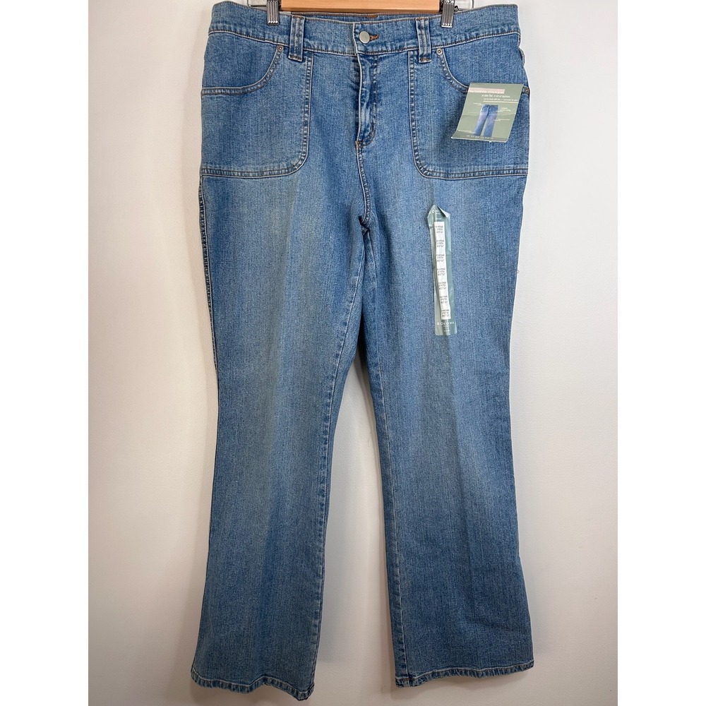 Sonoma Womens Sz 16 Bootcut Stretch Jeans Blue Medium Wash NWT Western Boho